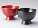 合鹿椀ペア 溜・古代朱 1組 - 鷹休漆器店〈越中富山 伝統の魚津漆器