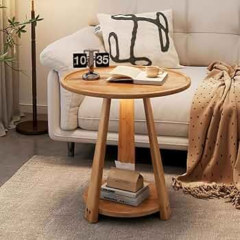 Amazon.com: Drsyffsup Sofa Side Table 2-Tier Small End Table Solid