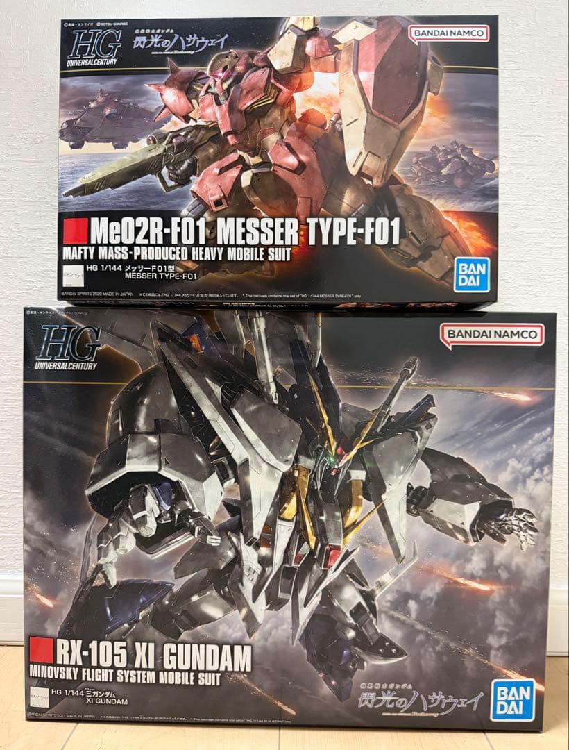 特限〜P還中 HGクスィーガンダム&メッサーF01型セット 閃光のハサウェイ」よりクリアカラーの「メッサーF01型」がHGガンプラ