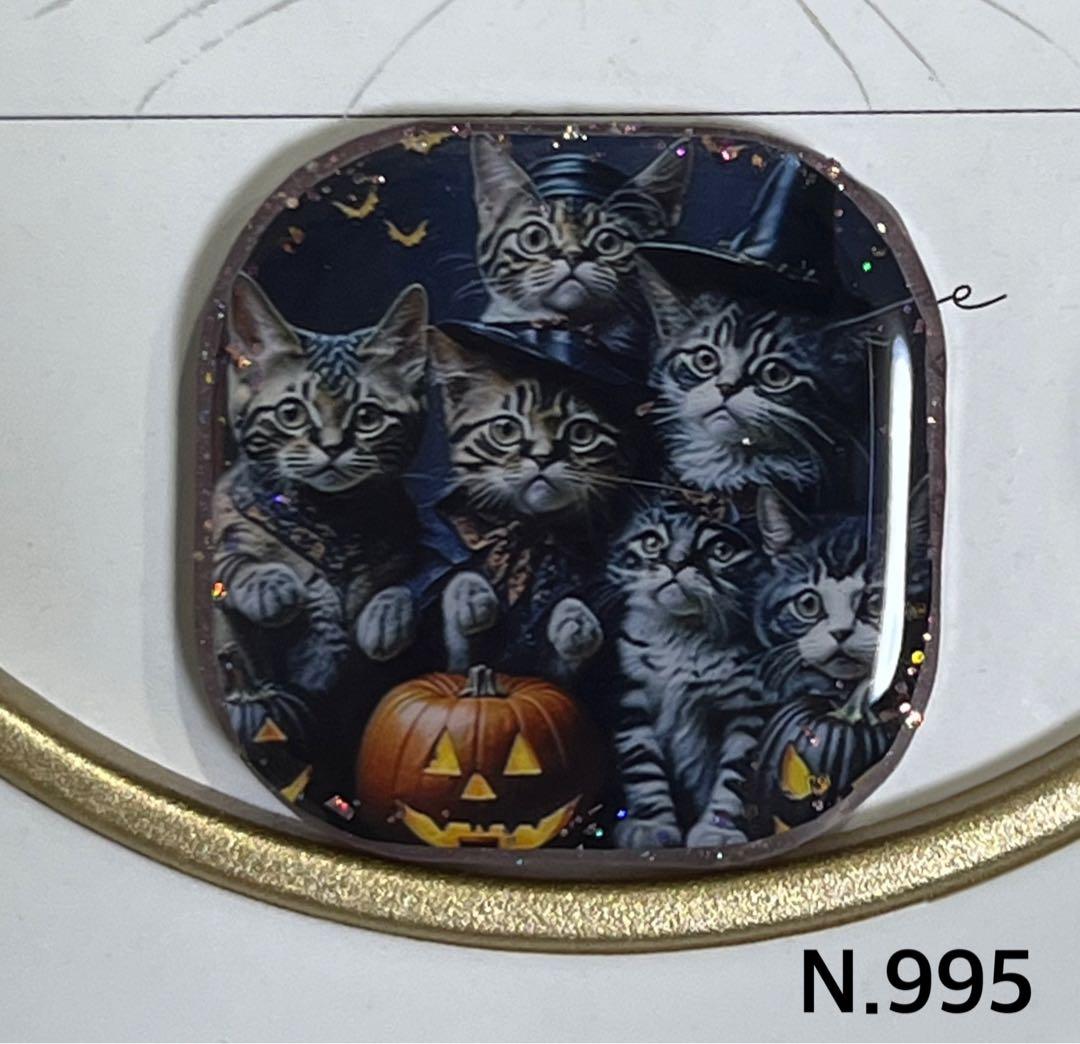 感謝価格(ㅅ´꒳` )ハロウィン全員集合ねこちゃん レジンヘアゴム ねこちゃん♡レジンヘアゴム ネジと時間の世界 黒の大人レジン