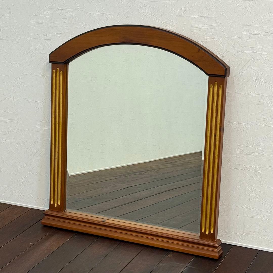 H112K52 アンティーク調 木製 アーチ型 ウォールミラー Wood arch ミラー — ANTRY USE ONLY GENUINE