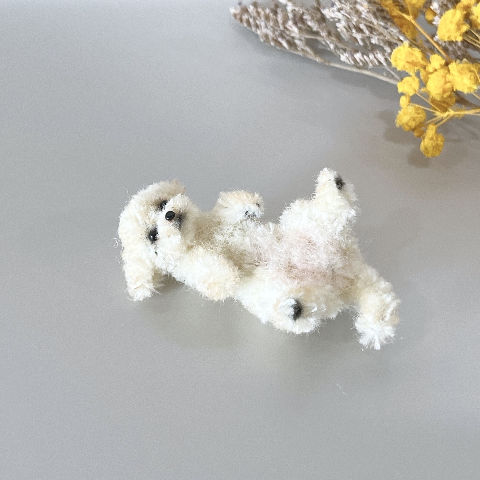 モールアートのミニチュア犬＊マルプー＊へそ天 - uco_felt | minne